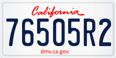 CA license plate 76505R2