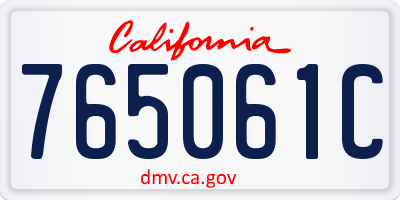 CA license plate 765061C