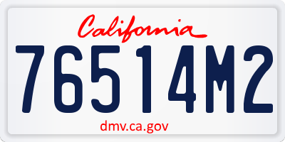 CA license plate 76514M2