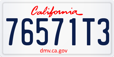 CA license plate 76571T3