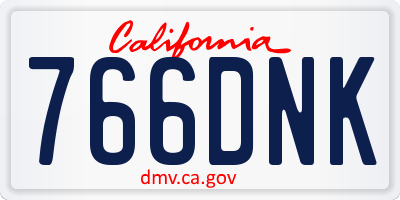 CA license plate 766DNK