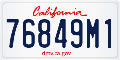 CA license plate 76849M1