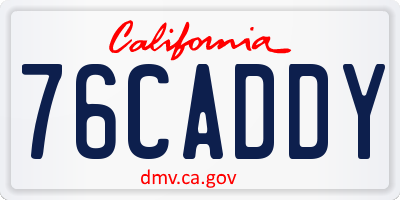 CA license plate 76CADDY