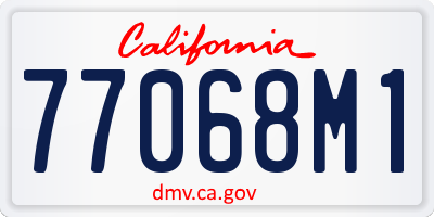 CA license plate 77068M1