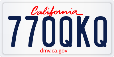 CA license plate 770QKQ