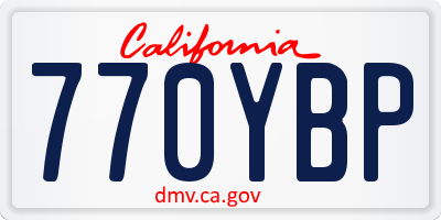CA license plate 770YBP