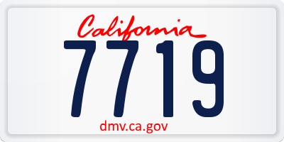 CA license plate 7719