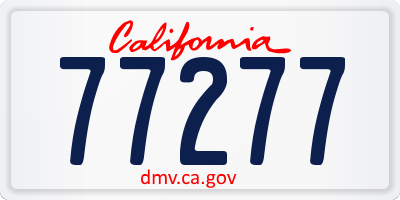 CA license plate 77277