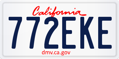 CA license plate 772EKE