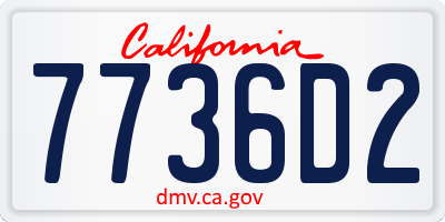 CA license plate 7736D2