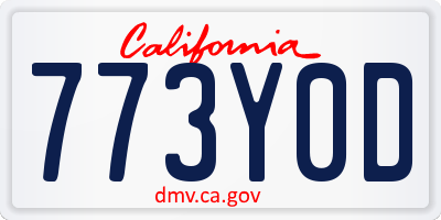 CA license plate 773Y0D