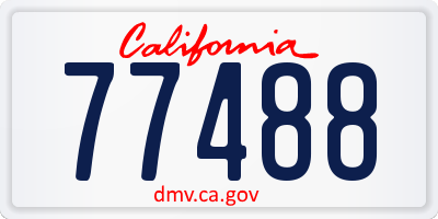 CA license plate 77488