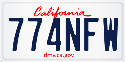 CA license plate 774NFW