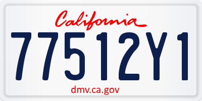 CA license plate 77512Y1