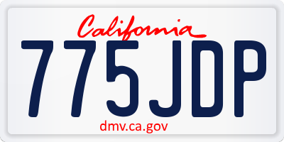 CA license plate 775JDP