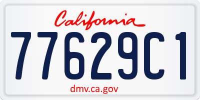 CA license plate 77629C1