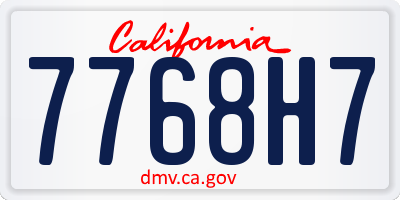 CA license plate 7768H7