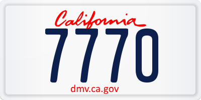 CA license plate 7770