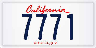 CA license plate 7771