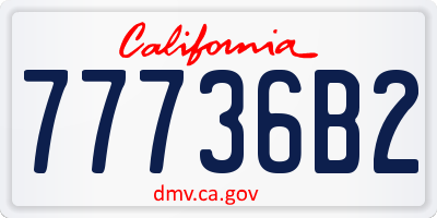 CA license plate 77736B2