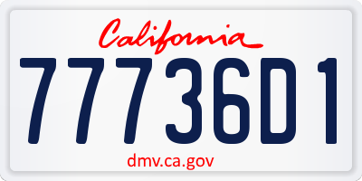 CA license plate 77736D1