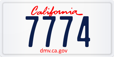 CA license plate 7774