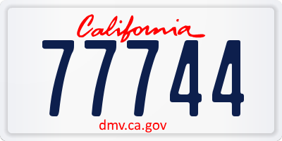 CA license plate 77744