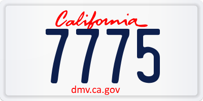 CA license plate 7775