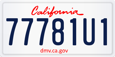 CA license plate 77781U1