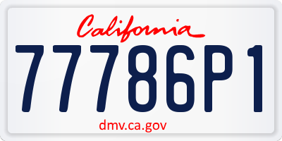 CA license plate 77786P1