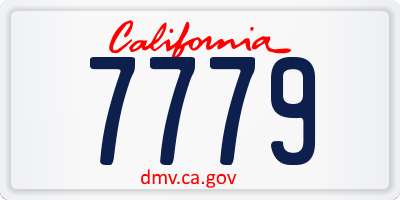 CA license plate 7779