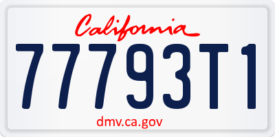 CA license plate 77793T1