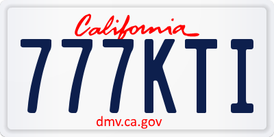 CA license plate 777KTI