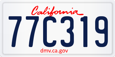 CA license plate 77C319