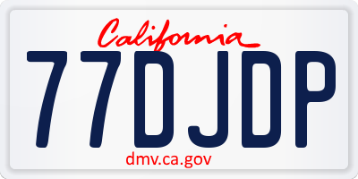 CA license plate 77DJDP