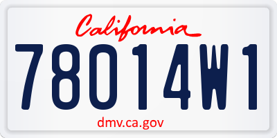 CA license plate 78014W1