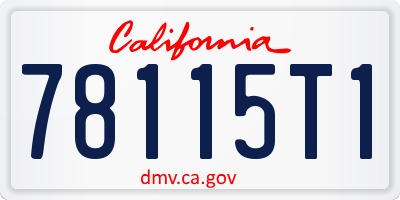 CA license plate 78115T1