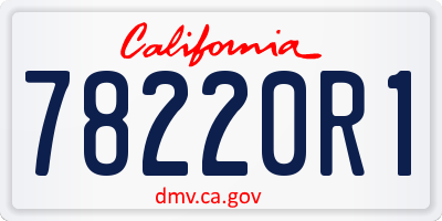 CA license plate 78220R1