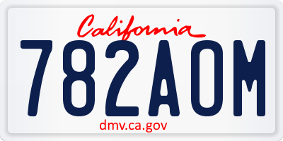 CA license plate 782AOM