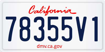 CA license plate 78355V1