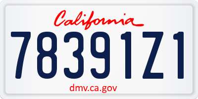 CA license plate 78391Z1