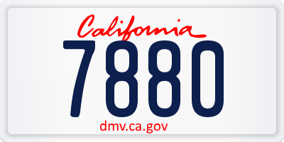 CA license plate 7880