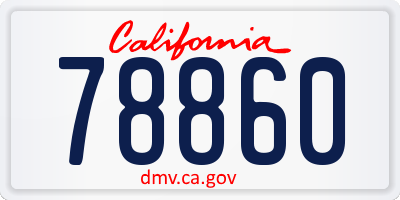 CA license plate 78860