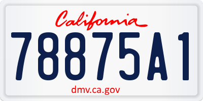 CA license plate 78875A1