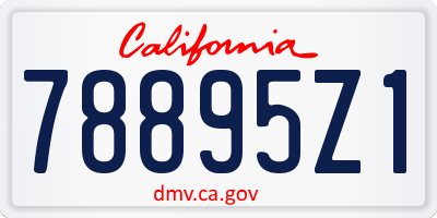 CA license plate 78895Z1