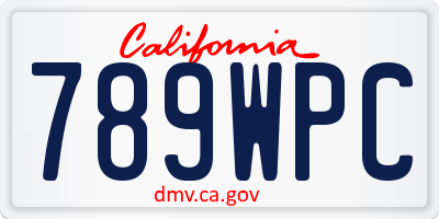 CA license plate 789WPC