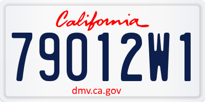 CA license plate 79012W1