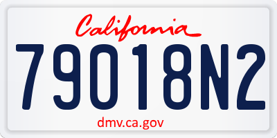 CA license plate 79018N2