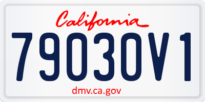 CA license plate 79030V1