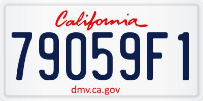 CA license plate 79059F1